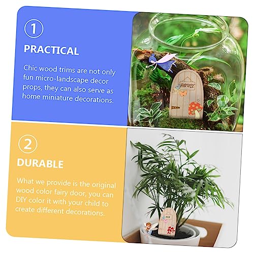 Yardwe 20pcs Fairy Gate Ornament Unfinished Fairy Door Garden Tree Statue Tree Door gnome Homes Garden Tree Sculptures gnome Home Tree kit Mini Door Yardwe