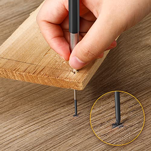 Enhon 2 MM Carpenter Pencils Set with 12 Marker Refills and Sharpener, Mechanical Carpenter Pencil Woodworking Marking Tool Solid Deep Hole - WoodArtSupply