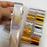 LoveOurHome 30 Sheet Holographic Nail Transfer Foils Marble Starry Sky Gold Silver Nails Art Foil Stickers Decals Manicure Fingernail Tattoo LoveOurHome