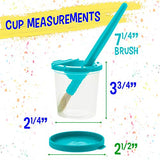 U.S. Art Supply 10 Piece Children's No Spill Paint Cups with Colored Lids and 10 Piece Large Round Brush Set with Plastic Handles U.S. Art Supply