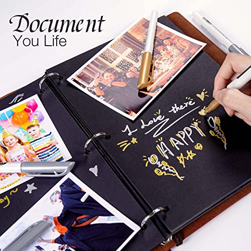 JR.WHITE Metallic Markers Pens, Silver and Gold Paint Pens, Value Set of 12 Metallic Pens for Black Paper, Glass, Rock Painting, Halloween Pumpkin, JR.WHITE