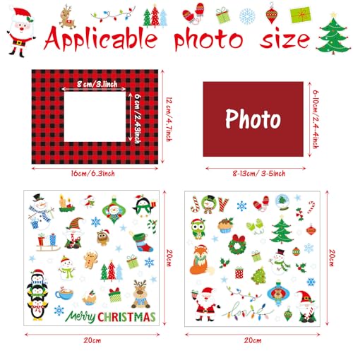 24 Packs Christmas Photo Frame Xmas Craft DIY Picture Frame Ornaments with Stickers Christmas Photo Frame Cards Game DIY Xmas Gift Winter Decorations - WoodArtSupply