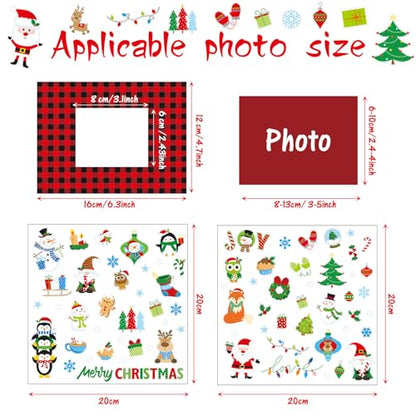 24 Packs Christmas Photo Frame Xmas Craft DIY Picture Frame Ornaments with Stickers Christmas Photo Frame Cards Game DIY Xmas Gift Winter Decorations - WoodArtSupply