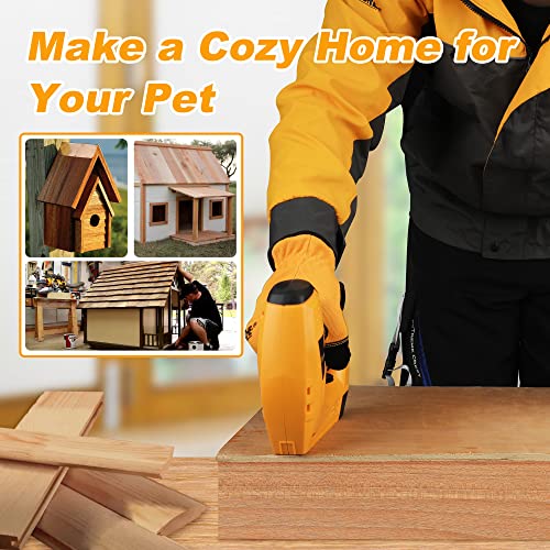 Hoteche Electric Brad Nailer/Stapler - 2-in-1 Power Staple Gun & Nail Gun for Woodworking & Upholstery - Includes 100Pcs 19/32-Inch Brad Nails & Hoteche