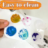 White Art Paint Tray Palette 6 Well Rectangular Watercolor Palette Paint Holder Tray Paint Tray for Student Adult Painting Party Art Painting DIY Mototo