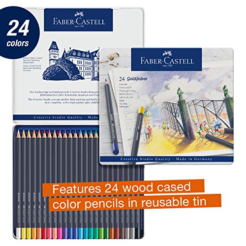 Faber-Castell Goldfaber Color Pencils Tin Set, 24ct. Faber-Castell