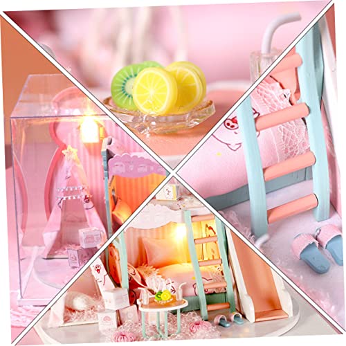 VICASKY 1 Set Children Play House Cottage The House Miniforce Toys Kids Playset Children Toys Kids Toys Creative DIY House Model DIY Wood Toy Manual VICASKY