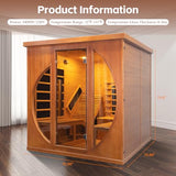 TaTalife Infrared 2 Person Wooden Sauna Room, Luxurious Red Cedar Sauna with Recliner, 3400W Dry Heat Sauna for Home, 9 Heating Panels, Bluetooth TaTalife