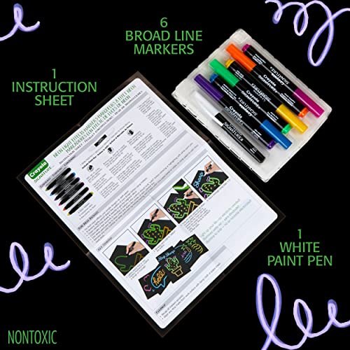 Crayola Signature Neon Markers, Light Effects, 6 Count, Gift for Teens & Adults Crayola