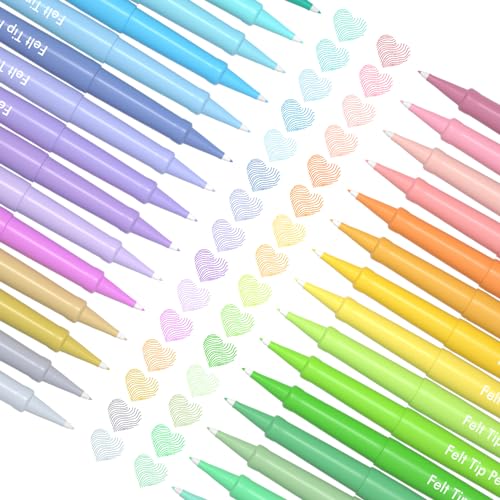 Lelix Felt Tip Pens, 15 Colors, 0.7mm Medium Point Felt Pens, Felt Tip  Markers Pens for Journaling, Writing, Note Taking, Planner, Perfect for Art