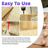 Swpeet 505Pcs 4 Sizes 1/4" 5/16" 3/8" 1/2" Wooden Dowel Pins Straight Grooved Pins with Center Point Cylinder Wood Dowels Assortment Kit, Dowel and Swpeet