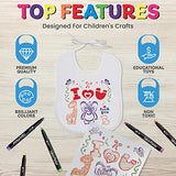 Baby Bibs Set - 2 Ply Knit Terry Solid White Feeder Bibs - Kit Includes, 8 Bibs, 8 Fabric Markers, 8 Stencils, - Baby Gifts - Registry For Baby - KOOL KRAFTS