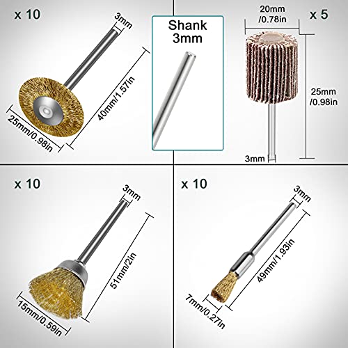 75pcs Polishing Kit Buffing Wheels Set, SUNJOYCO Polishing Bit Abrasive Buffing Wheels Rotary Tool Accessories, Wire Brushes Flap Discs for Dremel, SUNJOYCO