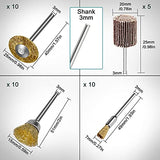 75pcs Polishing Kit Buffing Wheels Set, SUNJOYCO Polishing Bit Abrasive Buffing Wheels Rotary Tool Accessories, Wire Brushes Flap Discs for Dremel, SUNJOYCO