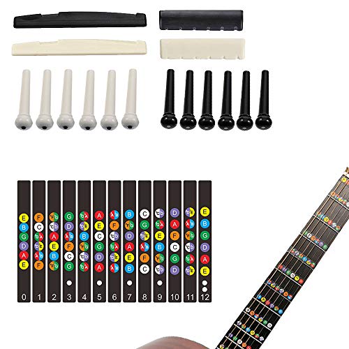 72PCS Guitar Tool Kit，Professional Guitar Repairing Maintenance Tool Kit with Guitar Strings Picks Bridge Pins Gauge Guitar Accessories Gift for - WoodArtSupply