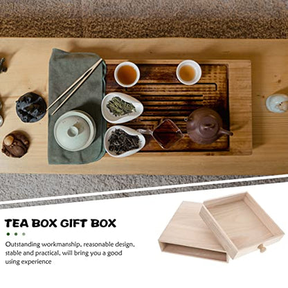 Toddmomy 1pcs Wooden Drawer Box Desktop Stackable Drawer Tea Bag Storage Drawer Unfinished Trinket Case Jewelry Organizer Holder for home Kitchen