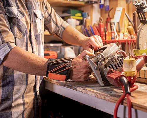 MagBand Magnetic Wristband for Holding Screws, Nails and Drilling Bits - 10 Strong Magnets - Men & Women's Tool Bracelet - Gift Ideas for Dad Husband Magband