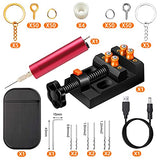 Electric Resin Drill Set,Pin Vise for Resin Molds Jewelry Casting, YASPIT Anti-Skid Drill Press Vise, 210 PCS Keychain making Supplies, Precision YASPIT