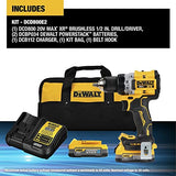 DEWALT 20V MAX XR Cordless Drill Kit, Drill and Driver, 1/2", Batteries, Charger, and Bag Included(DCD800E2) DEWALT