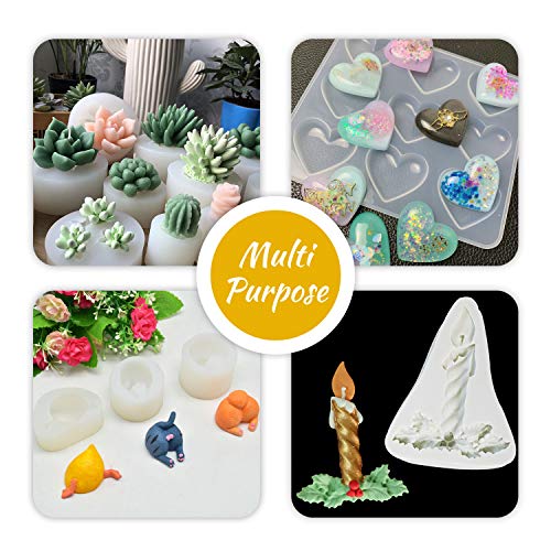 Silicone Mold Making Kit - Liquid Translucent Silicone Rubber for Silicone Molds Making - Easy 1:1 Mixing Ratio Silicone for DIY Resin Molds, DecorRom