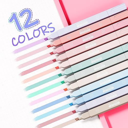 GOTIDEAL No Bleed Bible Highlighters, 12 Pack Assorted Colors Gel  Highlighters Pens Set, Wax Bible Markers for Study Journaling School Book  Supplies