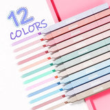GOTIDEAL Aesthetic Cute Pastel Highlighters set, Dual tip 12 Pack No Bleed Bible Highlighters pen for office journal, School study accessory supplies GOTIDEAL