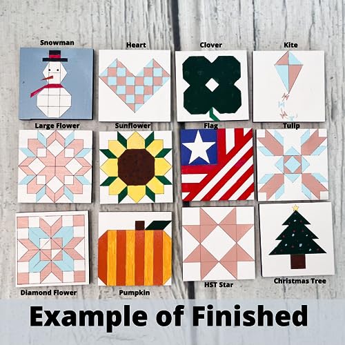 Barn with Wooden Quilt Square Design Cutout Unfinished Wood Shape Style, Interchangeable Sign and Wreath Kit Quilting Blocks AVTRBoutique