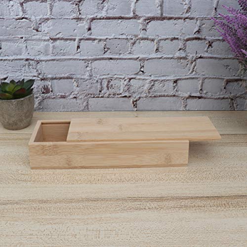 SUPVOX Unfinished Wood Box Bamboo Storage Box with Pull Out Lid Small Jewelry Gift Organizer for DIY Craft Home Travel - WoodArtSupply