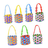 Cabilock 12 Sets Woven Basket DIY Material Kit basket weaving supplies DIY Bag weaving supplies Kids Crafts Candy Basket Weaving Kit basket making Cabilock