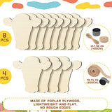 Heifer Cutout Unfinished Wood Cow Country Farm Wooden Door Hanger Wood Cutouts Blank Wood Cow Slice with Ribbon and Twine for DIY Crafts Country Weysat