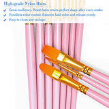 BOSOBO Paint Brushes Set, 2 Pack 20 Pcs Round Pointed Tip Nylon Hair Artist Acrylic Paint Brushes for Acrylic Oil Watercolor, Face Nail Art, BOSOBO