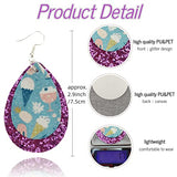 SHUANGART 194 Pcs Sublimation Blank Superfine Glitter Faux Leather Earrings Kit, Chunky Glitter Teardrop Leather Earrings with Sublimation Paper for ROORUZ