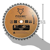 FOXBC 8-1/4 Inch Table Saw Blade 40 Tooth, Replacement for Freud Diablo D0840, DeWalt DWA181440 Finishing Circular Saw Blade, DeWalt DWE7485 Table FOXBC