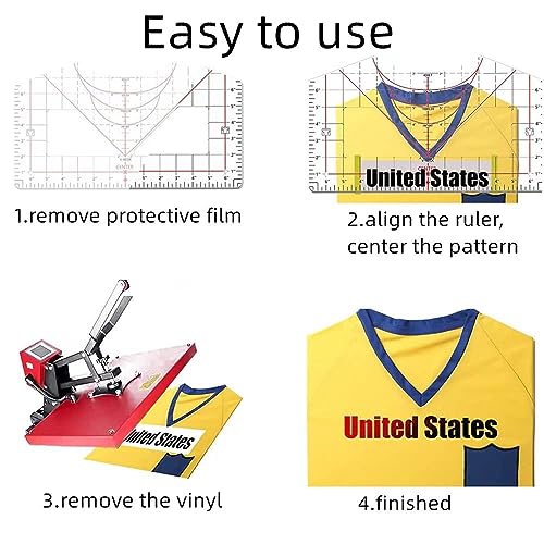 Tshirt Ruler Guide for Vinyl Alignment,Acrylic Tshirt Ruler for Center Design,Tshirt Measurement Tool for Heat Press,Sublimation,Heat Transfer, Heat T Legend