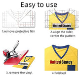 Tshirt Ruler Guide for Vinyl Alignment,Acrylic Tshirt Ruler for Center Design,Tshirt Measurement Tool for Heat Press,Sublimation,Heat Transfer, Heat T Legend