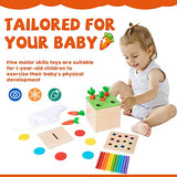 Montessori Toys for 1+ Year Old Baby Gifts,Play Kit Box Includes Carrot Harvest Games,Infant Coin Box,Fine Motor Skills Toys and Object Permanence YunHe XinQiao Toys Factory
