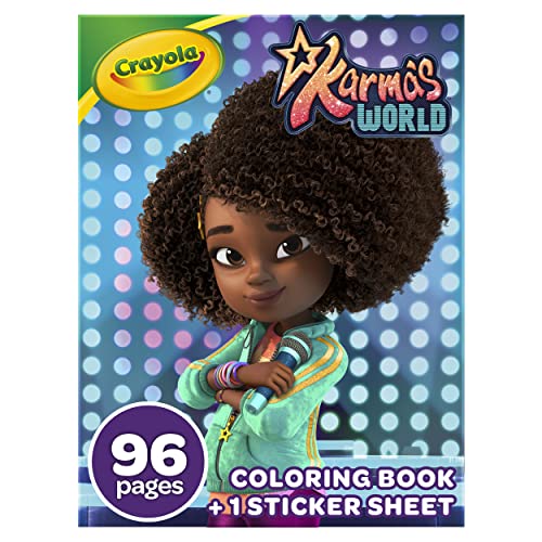 Crayola Karma's World Coloring Book, Stickers Included, Gift for Girls & Boys, 96 Pages Crayola