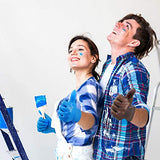 Patelai 2 Pairs Epoxy Gloves Silicone Gloves for Resin Reusable Safe Silicone Gloves for Crafts Jewelry Making Work DIY (Black, Blue) Patelai