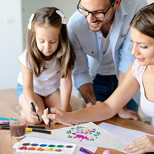 Jutom 38 Pcs DIY Baby Bibs Decorating Sets Includes 14 White Baby Bibs 10 Fabric Paint Markers 14 Stencils, 2 Ply Cotton Drool Bibs Plain Baby Shower Jutom