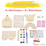 Make Your Own Bird Feeder Wind Chime Kit for Kids - 2 Pack DIY Craft Set with Diamond Stickers THWAS-LIGHT