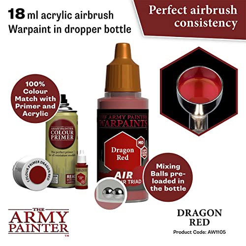 The Army Painter Warpaint Air Dragon Red - Acrylic Non-Toxic Heavily Pigmented Water Based Paint for Tabletop Roleplaying, Boardgames, and Wargames - WoodArtSupply