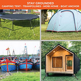 VASGOR 15” Ground Anchors (8pcs) Easy to Use with Drill, 3" Helix Diameter, Heavy Duty Anchor Hook for Camping Tent, Canopies, Car Ports, Sheds, VASGOR