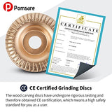 Pomsare 5PCS Angle Grinder Wood Carving Disc Set, 4 and 1/2 Attachments with 5/8 inch Arbor, Stump Tool Grinding Wheel Shaping for Cutting, Cutting Pomsare