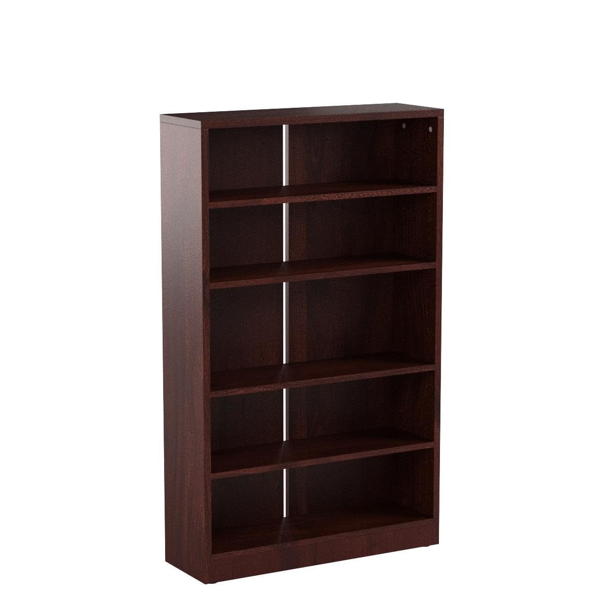 Wood Bookcase 5-Shelf Freestanding Display Wooden Bookshelf for Home Office School (11.6" D*33" W*59.8" H,Cherry) Sunon