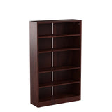 Wood Bookcase 5-Shelf Freestanding Display Wooden Bookshelf for Home Office School (11.6" D*33" W*59.8" H,Cherry) Sunon