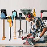 Sttoraboks Garage Tool Storage Rack, Heavy Duty Garage Storage Organizer Rack System Wall Mounted Tool with 6 double hooks, 2 rails, Garden Yard Sttoraboks