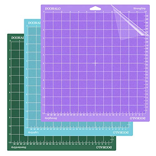 DOOHALO Cutting Mat for Cricut Maker and Cricut Explore Air2/One Smart Cutting Machine Expression 12 X 12 inch 3 Pack Replacement Variety Adhesive - WoodArtSupply