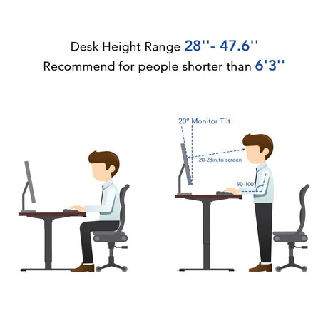 FLEXISPOT Electric Height Adjustable Standing Desk, 48 x 24 Inches, Black Frame/Rustic (EC1 Classic 48, Rustic 2 Packages) FLEXISPOT