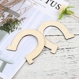 Healifty 24pcs Wood Discs Slices Horseshoe Shape Unfinished Wooden Cutouts Craft DIY Decoration Healifty