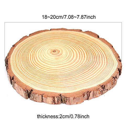 KEILEOHO 6 PCS 7.1-7.8 Inches Natural Wood Slices, Large Smooth Wood Slices for Crafts, Unfinished Wood Slices for Arts and Crafts Christmas
